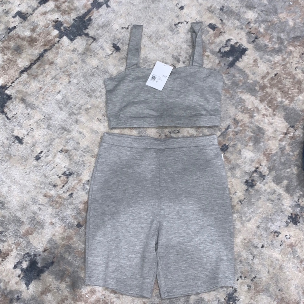 crop tank & biker short set